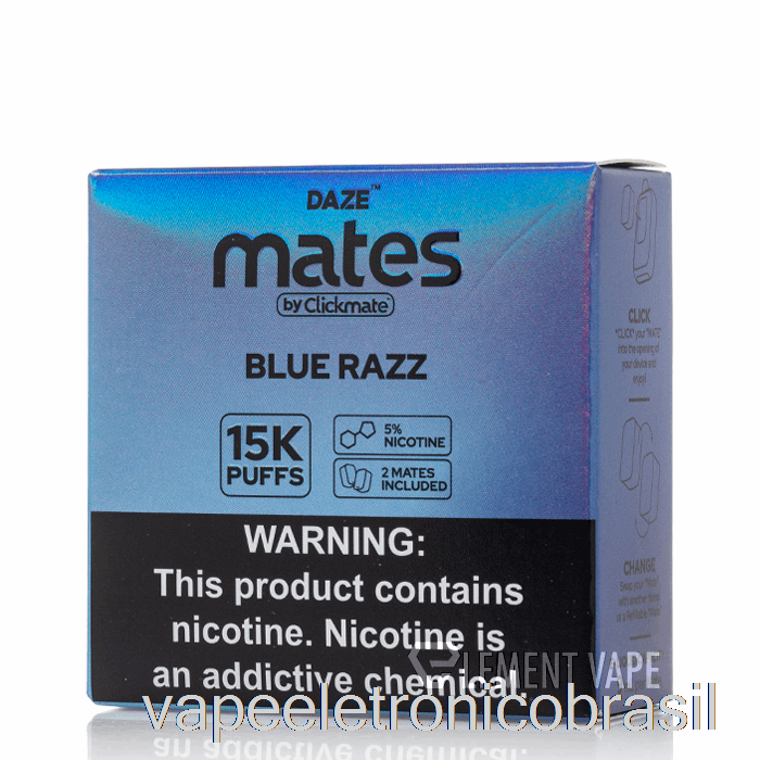 Vape Eletrônico 7 Daze Mate Pods Azul Razz